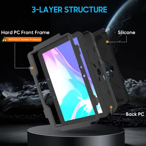 Vista 8 de Funda para tableta con función de atril, correa de mano y correa para el hombro (funda para iPad 2/3/4)