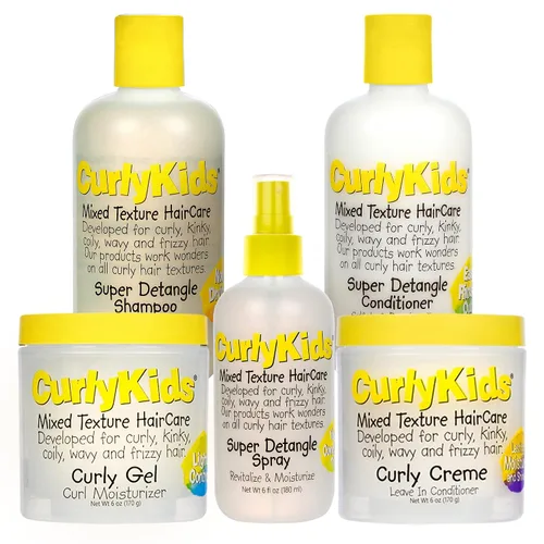 Vista 10 de Ccurlykids conjunto mixto de pelo Haircare Super desenredante champú acondicionador de 8.0 ounce, 8.0 ounce, spray 6.0 ounce, rizado Crème