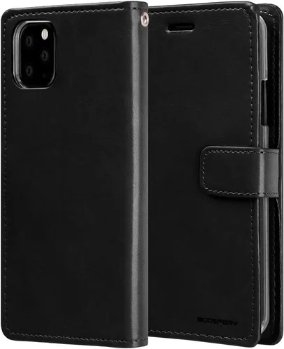 Vista 2 de GOOSPERY Blue Moon Wallet para Apple iPhone 11 Pro Max Case (2019) Funda de cuero con tapa (Negro)