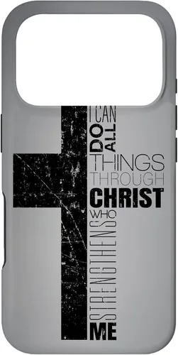 Vista 29 de iPhone XS Max Negro Cristiano Cruz Religiosa Biblia Verso Filipenses 4 13 Caso