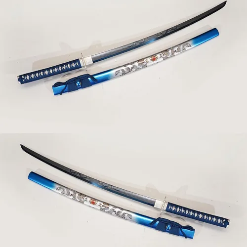 Vista 6 de Espada Katana Wuaiyebet forjada a mano tradicional de acero de alto carbono 1045/1060, espada samurai japonesa, templada al calor, de hoja completa