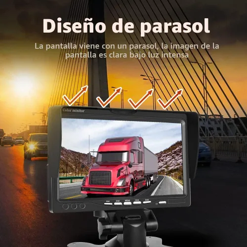 Vista 4 de Hikity 7" monitor de cámara de reserva del vehículo sólo pantalla