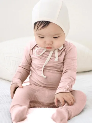 Vista 57 de GUNAMUNA Pijama unisex convertible ultrasuave para bebé, mameluco con cremallera para pañales, recién nacido a 24 meses