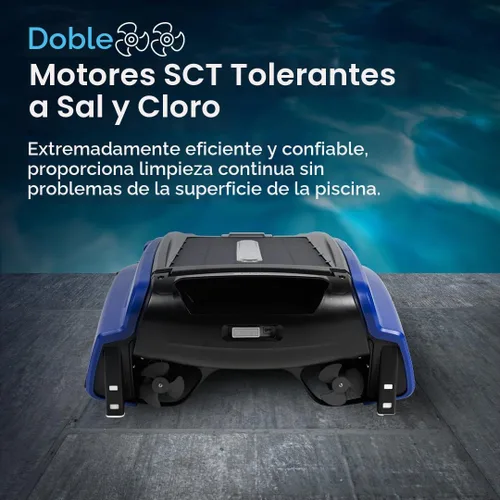 Vista 6 de Betta SE - Limpiador automático robótico para piscinas con bolsa de transporte y almacenamiento, potencia de limpieza continua 24/7, fideos de Azul