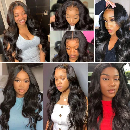 Vista 7 de Paquetes de Ondas Corporales con Cierre para Mujeres Negras (10 12 14+10) 100% Cabello Humano Brasileño de Ondas Corporales Sin Procesar 3 Paquetes