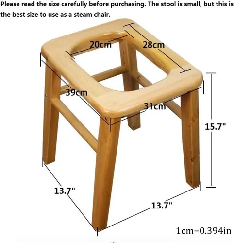 Vista 5 de Asiento de vapor Yoni de madera con cuatro patas, silla de vapor V vapor en Hom eattachment H 14.7 pulgadas, asiento yoni para mujer v vapor
