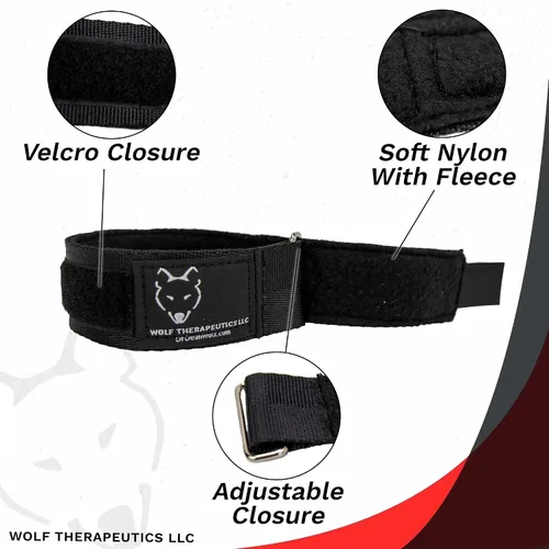Vista 6 de Dr. Wolf - Codera de tenis - Correa de compresión ajustable para antebrazo para tendinitis, mouse y codo de computadora, alivio del dolor de codo