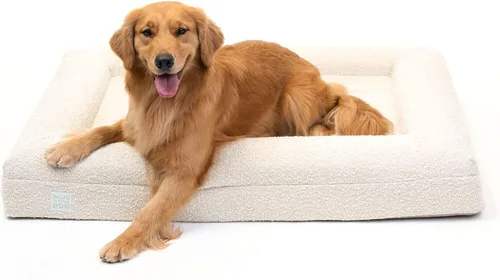 Vista 11 de Luxury Boucle - Cama ortopédica de espuma viscoelástica para perro con forro impermeable y funda lavable a máquina con cremalleras YKK