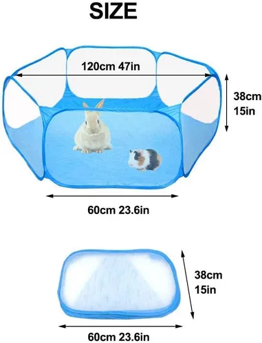 Vista 7 de 2 paquetes de corralito portátil para animales pequeños, valla de ejercicio para mascotas para exteriores/interiores, accesorios para conejillos