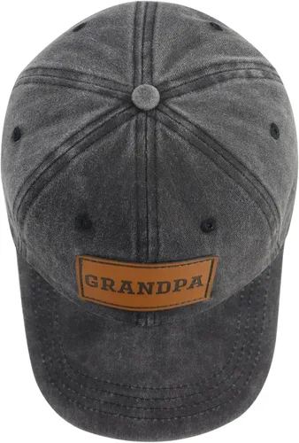 Vista 4 de Gsspvii Gorra de béisbol de algodón ajustable para hombre con parche de cuero para abuelo