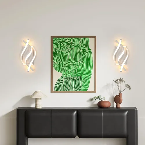 Vista 2 de Aplique de pared, apliques LED de 21 W, iluminación de pared para interiores, luces de pared para dormitorio, sala de estar, restaurante, pasillo