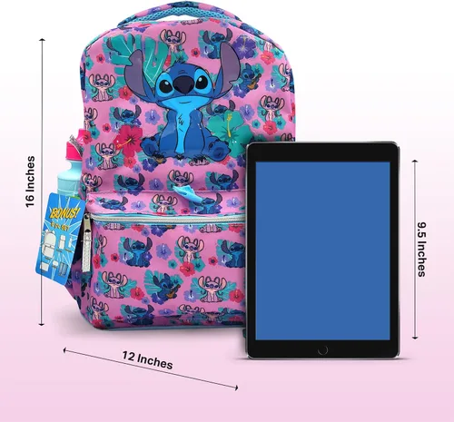 Vista 5 de Juego de mochila de 16 pulgadas para niñas y niños, mochila para niños de jardín de infancia y primaria con accesorios para la escuela, viajes
