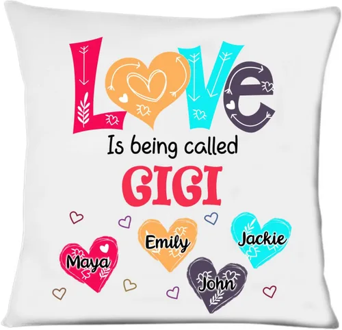 Vista 9 de Abuela - Almohada personalizada con corazón de amor, almohada personalizada para mamá, regalos para abuela, mamá de hija, nietos, día de la madre