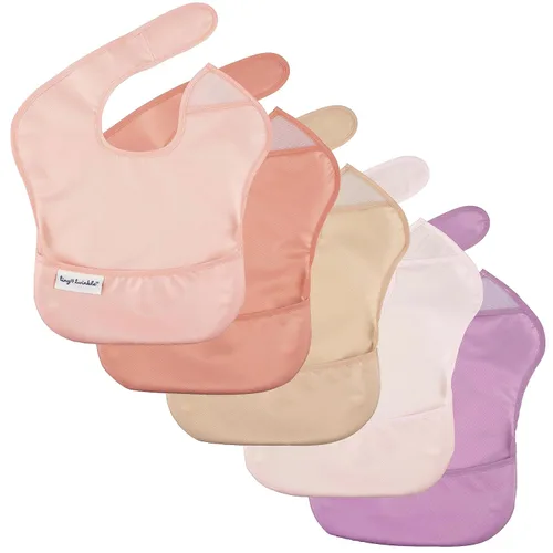 Vista 9 de Tiny Twinkle Baberos Antiderrame para Comer para Bebé Baberos Impermeables y Limpiables para Niños Pequeños con Bolsillo de Recolección Baberos