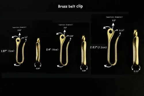 Vista 3 de 1 juego de latón macizo en U Key Loop Gancho de cinturón para llaves de coche llavero H23-BFBC