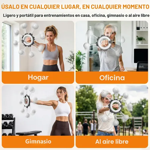 Vista 6 de Infinity Hoop for Arms 360° Hand-Crank Arm Trainer for Home Workouts White