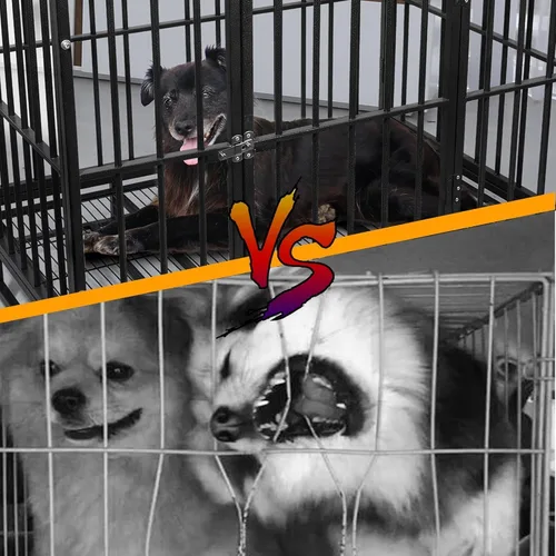 Vista 5 de Elevon Jaula resistente para perros de 42 pulgadas, a prueba de escape, jaula de doble puerta para perros grandes, perrera resistente para perros