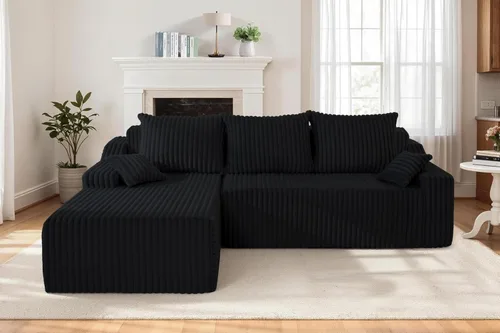 Vista 13 de Homguava - Sillones seccionales modulares para sala de estar, sofá de 101" en forma de nube con chaise en L, cómodo sofá de sala de estar