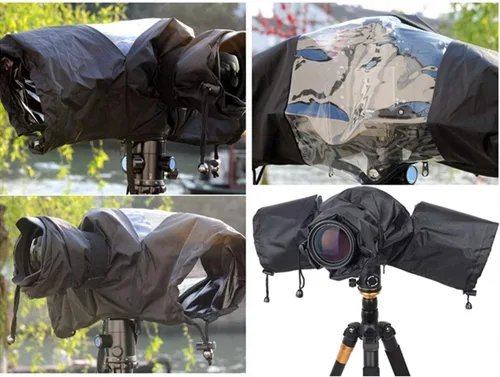 Vista 8 de Funda impermeable profesional para cámara de lluvia, suave, negra, para todas las cámaras DSLR y SLR Funda profesional para cámara, protector