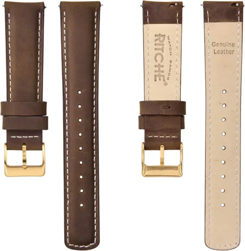 Vista 5 de Ritche Correas de Reloj de Cuero de Liberación Rápida Regalo de Navidad, Correas de Reloj Genuinas para Hombres y Mujeres, Correa de Reloj de Cuero