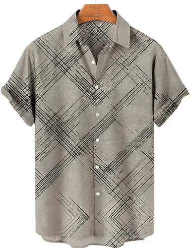 Vista 3 de WYUTX Camisas hawaianas de calavera para hombre, camisas de manga larga con botones para hombres grandes y altos, camisas suaves de manga corta