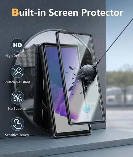 Vista 4 de FNTCASE Funda para Samsung Galaxy Note 20 Ultra: [Protector de pantalla y soporte integrados] [Protección contra caídas de grado militar] Protección