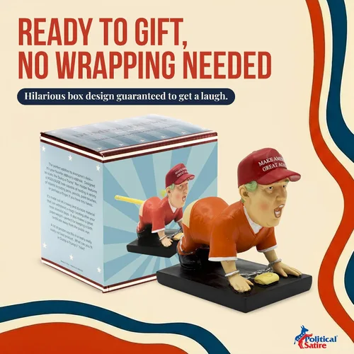 Vista 4 de Political Satire Soporte para bolígrafo Donald Trump, mercancía de Donald Trump. Regalos divertidos para hombres, regalos de elefante blanco