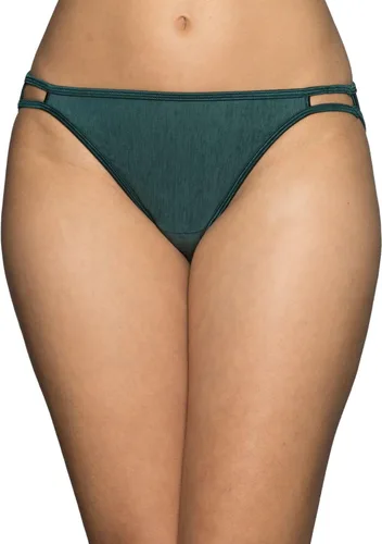 Vista 119 de Vanity Fair Bragas de bikini con tira para mujer, Illumination, con elástico sedoso y ribete de satén Paquete de 3 Negro (Midnight Black)