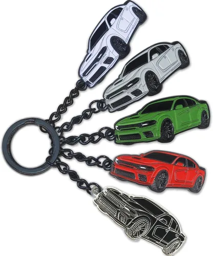 Vista 4 de Llavero para Dodge Challenger, Dakota, Charger, SRT, Avenger, Durango, Caravan, accesorios para Dodge Charger 2015-2022