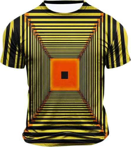 Vista 8 de Camisetas de moda con ilusión óptica para hombre, manga corta, impresión 3D, camisetas gráficas Hip Hop Streetwear de gran