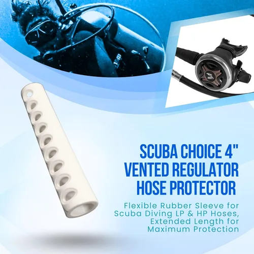 Vista 9 de Scuba Diving 4" Long Vented Regulator Hose Protector – Soft Silicone Mouthpiece Design to Reduce Jaw Fatigue, Comfortable and Durable, Fits Most
