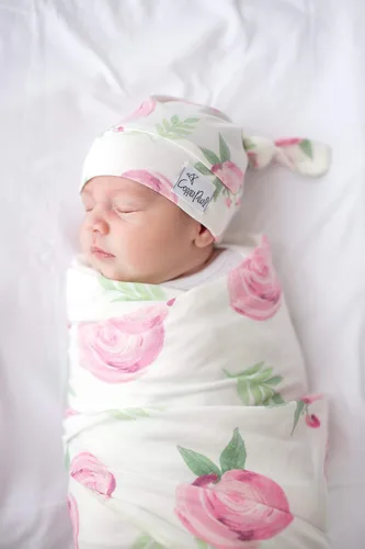 Vista 5 de Copper Pearl Baby Beanie Hat Top Knot