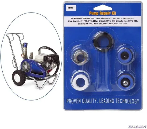 Vista 3 de GDHXW 244194 Kit de Empaque de Reparación de Bomba para Pulverizador de Pintura Sin Aire Graco 210 230 295 390 395 490 495 595 3400 Aftermarket