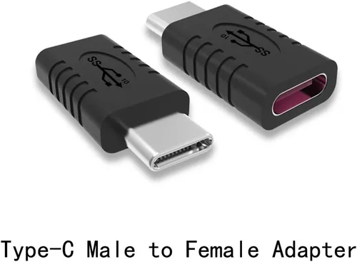 Vista 5 de Adaptador USB C macho a USB C hembra, convertidor, compatible con sincronización de datos y carga, adecuado para teléfonos móviles, computadoras