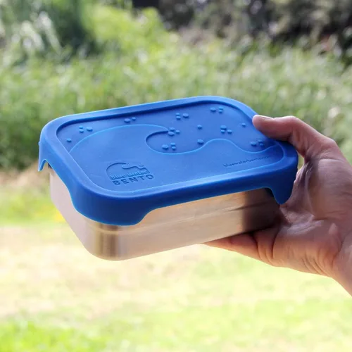 Vista 3 de Blue Water Bento Contenedor de alimentos a prueba de derrames y fugas, Azul, Paquete de 1, Azul