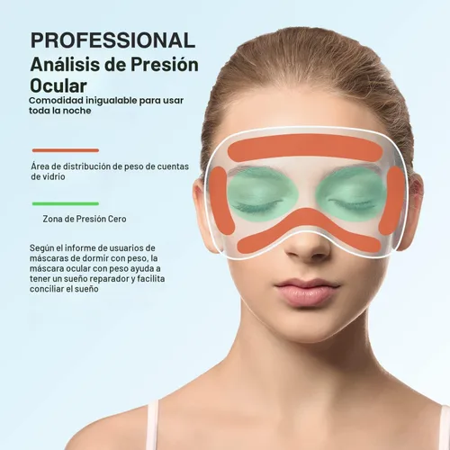 Vista 5 de YFONG Máscara de Sueño con Peso, Mujeres Hombres Máscara para Dormir 3D Bloqueadora de Luz (4.2oz/120g), Máscara para los Ojos de Alivio de Presión