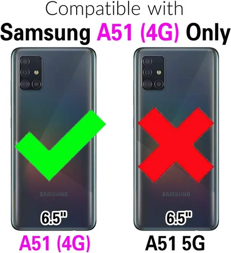 Vista 2 de Asuwish Funda de teléfono para Samsung Galaxy A51 4G, híbrida, resistente, a prueba de caídas, a prueba de caídas, protección de cuerpo completo