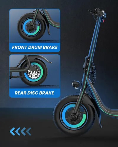 Vista 6 de URBANMAX C1 Adulto Asiento E-Scooter, 450 W, 20 millas, 15.5 MPH, cesta C1-negro oscuro