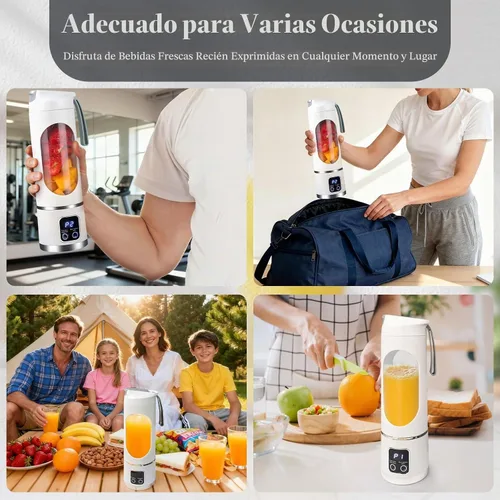 Vista 9 de HomeBeyond Licuadora portátil de tamaño personal de 15 onzas, mini licuadora inalámbrica para batidos y batidos, recargable USB-C, exprimidor