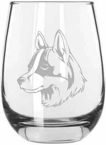 Vista 322 de Shar Pei (chino) - Vaso de vino sin tallo grabado para perro, 15.25 onzas