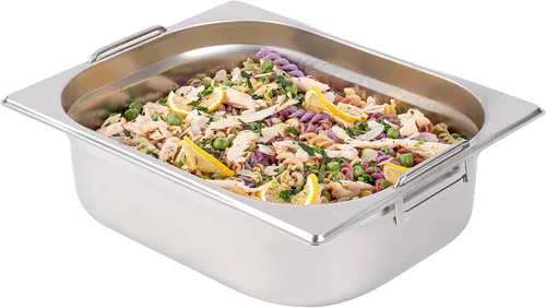 Vista 20 de Restaurantware Met Lux - Bandeja de mesa de vapor de 7 x 6.4 x 2.5 pulgadas, 1 sexto sartén de hotel, bandeja de acero inoxidable plateado profundo