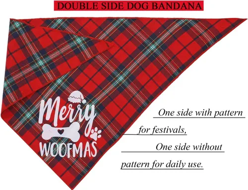 Vista 6 de Pañuelos navideños para perro, paquete de 6 bandanas para Halloween, otoño, Acción de Gracias, Navidad, para perro, decoraciones de disfraz