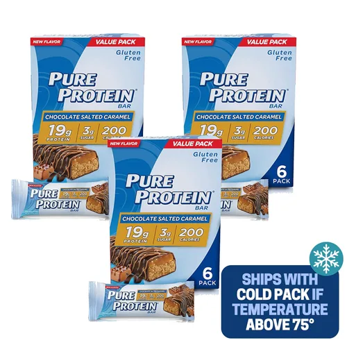 Vista 10 de Barras de proteína pura, chispas de chocolate masticable, chocolate de lujo, mantequilla de maní y chocolate, caja de 6-3 cajas, 1 caja de cada sabor