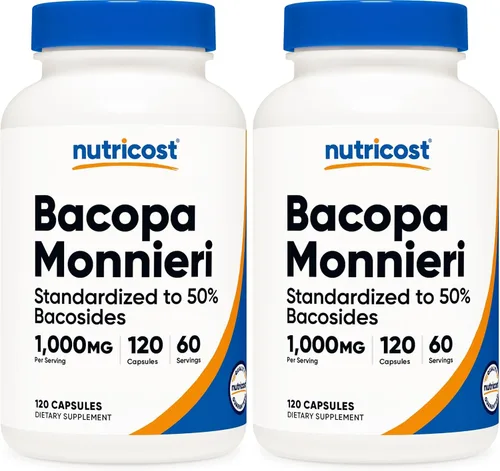 Vista 6 de Nutricost Bacopa Monnieri 1,000 mg, 120 Cápsulas (60 Porciones) - Sin OGM, Sin Gluten y Apto para Vegetarianos