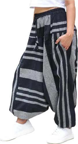 Vista 2 de PEACH PEBBLE Pantalones Harem 100% algodón, pantalones bohemios de yoga hippie