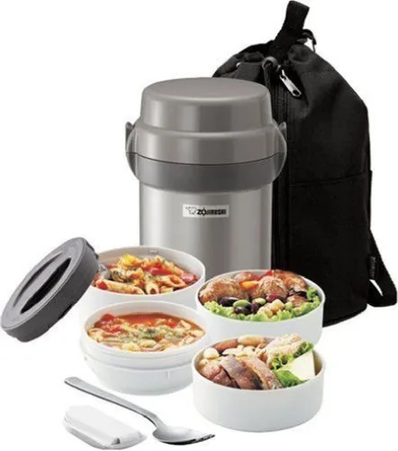 Vista 11 de Zojirushi SL-JBE14AZ Mr. Bento - Tarro de almuerzo de acero inoxidable, 41 onzas, arándano