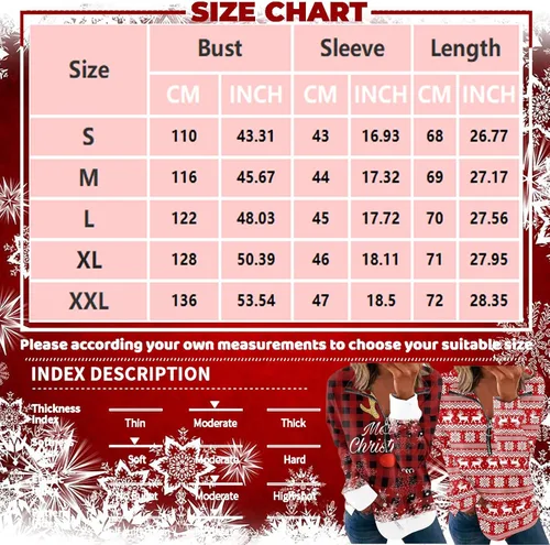 Vista 5 de Sudadera para mujer, con estampado navideño de 14, con solapa, holgada, con estampado navideño, para otoño