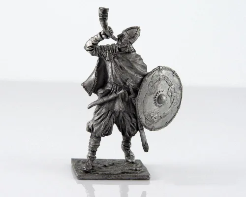 Vista 11 de Jarl escandinavo vikingo, norte, escultura de metal de los siglos 9-10. Colección 2.126 in (escala 1/32) figurita miniatura. soldados de juguete