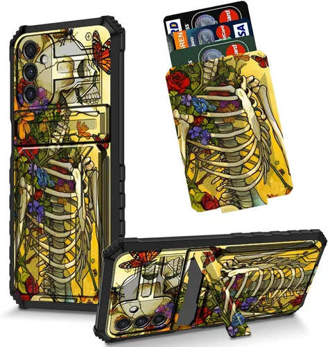 Vista 68 de Funda para Galaxy S21 FE 5G 2022 con soporte, funda de doble capa de policarbonato duro de TPU suave, estampado de vaca, estampado animal
