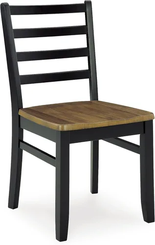 Vista 7 de Signature Design por Ashley Blondon - Juego de mesa de comedor rectangular con 6 sillas, patrón de chevron, patas cónicas, capacidad para 6 Negro